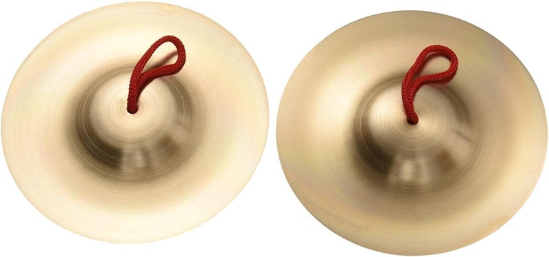 summina Mini Small Brass Hand Cymbals 5.8in Gong Band Rhythm Percussion Copper Rhythm Musical Instrument for Opera and Military Drums Performance Copper Hand Cymbal 1-pair - Image 4